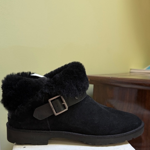 UGG Black Ankle Boots with Buckle - Picture 1 of 10